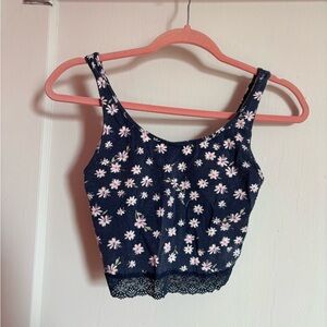 A&F Lace Trim Crop Top